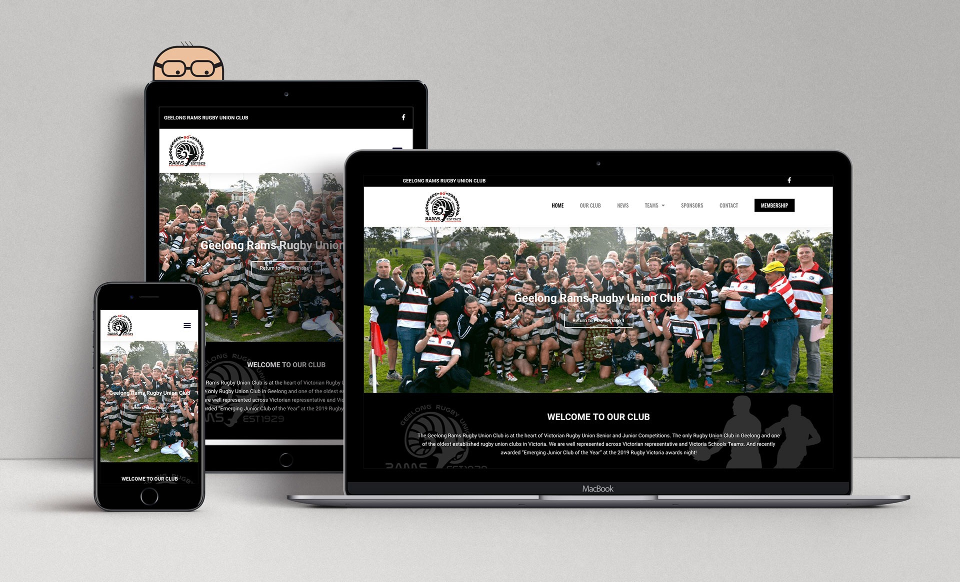 Geelong Rams Rugby Union Club Mockup